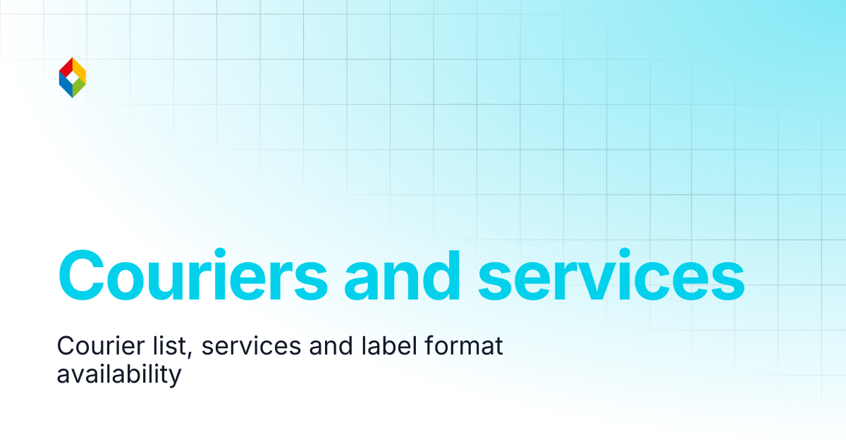 Couriers and services | English | API Documentation